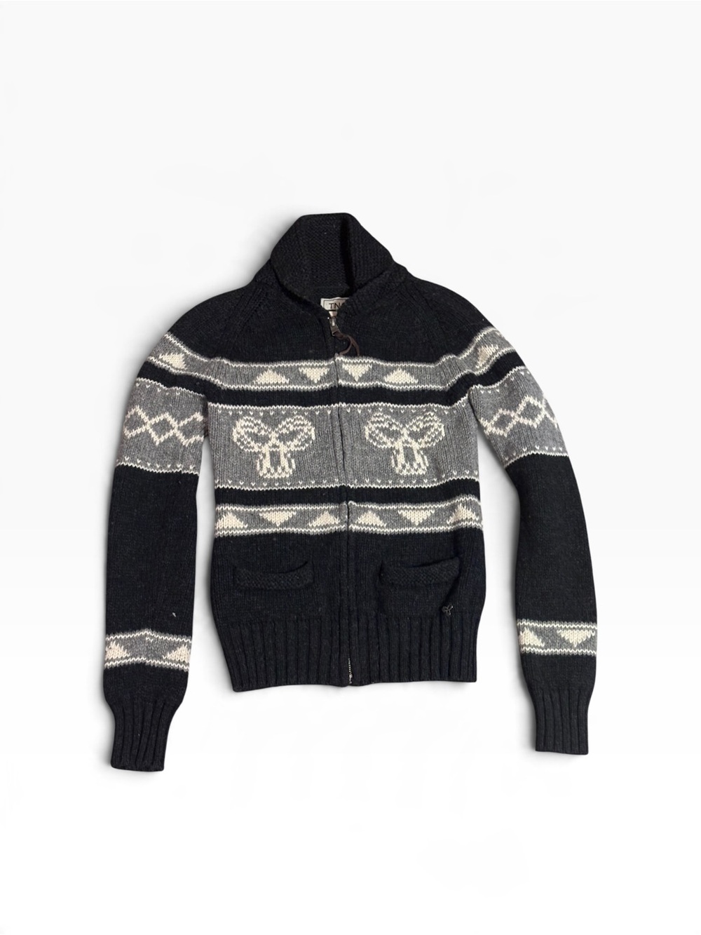 TNA Aritzia Lambswool Zip Cardigan Sweater Size M
